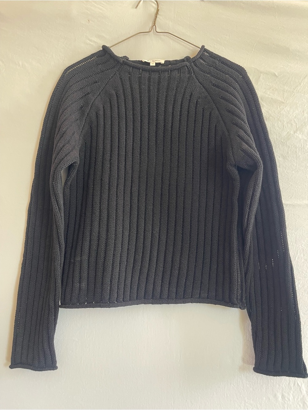 bohme Black Ribbed Scoop-Neck Sweater